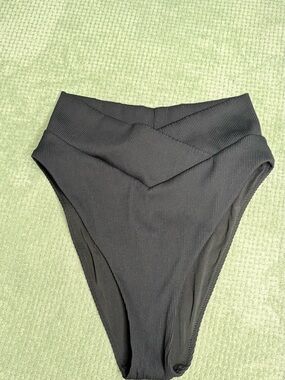 aerie Black High-Cut Cheeky Bikini Bottoms
